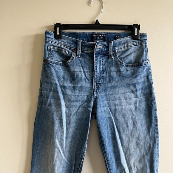 Lucky Brand 7wp10572 Ava Light Medium Wash Mid Rise Crop Jeans Womens Size 6/28 - Picture 2 of 9
